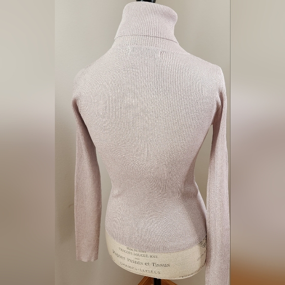 MANGO periwinkle, light purple turtleneck with metallic thread S - Picture 4 of 7